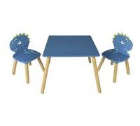 AltoBuy HIPPOLYTE - Ensemble Table et Chaises pour Enfants Décor Dinosaure Bleu