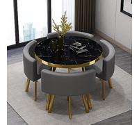 Ensemble Table et chaises Rondes 5 pièces, idéal pour la Maison, Le Bureau ou Une Salle de conférence. Diamètre de la Table : 80 cm. Comprend Une Table et Quatre chaises.