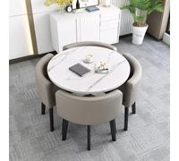 Ensemble table et chaises rondes 5 pièces pour cuisine et salle à manger, idéal pour petit déjeuner, bar et conférences