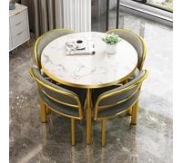 Ensemble table et chaises rondes avec cadre en métal durable, parfait pour bureau, hôtel, hall d'entrée, salle à manger, design moderne, meuble peu encombrant pour un usage commercial