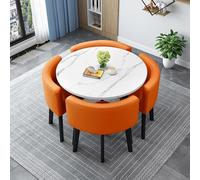 Ensemble table et chaises rondes/carrées en bois pour 4 personnes, idéal pour le salon ou la salle à manger. Table de conférence moderne avec 4 chaises. Table de réception avec chaises, 32 x 90 cm.
