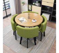 Ensemble table et chaises rondes compactes 4 pièces pour cuisine, bureau ou balcon, idéal pour manger et se détendre