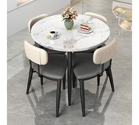 Ensemble table et chaises rondes de salle de conférence, combinaison de 5 pièces pour négociation commerciale et salle à manger, parfait pour la réception de bureau et le petit café pour 4 personnes