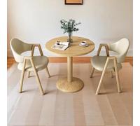 Ensemble table et chaises rondes du milieu du siècle pour 2 personnes - Table basse circulaire compacte avec pieds en métal pour salons de beauté, cafés et espaces de loisirs (kaki)