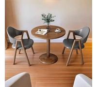 Ensemble table et chaises rondes du milieu du siècle pour 2 petites tables de bureau avec pieds en métal pour café et beau salon (noir)