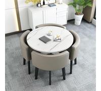 Ensemble table et chaises rondes modernes - 4 chaises pour salle à manger, bureau, balcon, café - Élégant meuble de loisirs pour salon et salon de beauté 80 x 75 cm