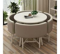 Ensemble table et chaises rondes modernes pour bureau, réception, salle de réunion et salon - Meuble élégant et fonctionnel pour salon, balcon et café - Couleur kaki
