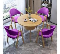 Ensemble table et chaises rondes modernes pour réception ou salle à manger, avec 4 chaises. Mobilier idéal pour les négociations professionnelles, salon, hall d'entrée, pâtisserie ou hôtel.