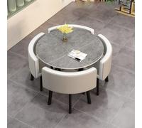 Ensemble table et chaises rondes, peu encombrant et facile à assembler, parfait pour la réception de bureau, la cuisine, la salle à manger et le salon