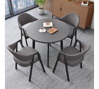 Ensemble table et chaises rondes pour 4 personnes, idéal pour les repas et les conférences. Table compacte et peu encombrante pour restaurants, salles de réception et cafés.