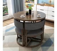 Ensemble table et chaises rondes pour 4 personnes - Table basse et chaises élégantes pour balcon, salon, réception de bureau, salle à manger - Parfait mobilier intérieur/extérieur