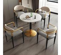 Ensemble table et chaises rondes pour petits espaces, idéal pour la cuisine, les conférences, les réceptions ou les négociations (gris)