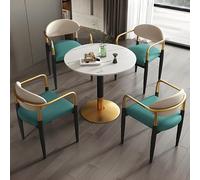 Ensemble table et chaises rondes simples et compactes pour cuisine, table ronde pour conférences, réceptions et négociations (vert)