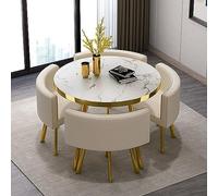 Ensemble Table et chaises Rondes, Table de 80 cm avec Quatre chaises pour Bureau à Domicile ou réception Professionnelle, idéal pour Les Repas en Famille ou Les réunions de conférence.