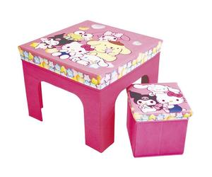 Ensemble table et tabouret de rangement - Hello Kitty - FUN HOUSE - Pliable - Mobilier enfant