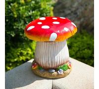 Ensemble table et tabouret en forme de champignon, œuvre d'art réaliste en résine pour l'extérieur, parfait pour les centres commerciaux, les pelouses et les cours - 1 table + 4 tabourets