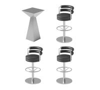 Ensemble Table Et Tabourets De Bar À Whisky Industriel, Chaises Hautes De Bistro À Cocktail en Acier Inoxydable, Salon Moderne, Pub, Tables À Manger, Cafés, Sièges De Club(A)