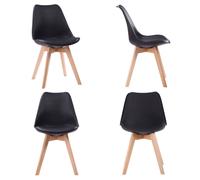 Ensemble table extensible 120/160cm HELGA et 4 chaises NORA noir