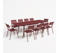 Ensemble Table extensible + Fauteuils FERMOB Monceau 6 à 10 personnes - Piment