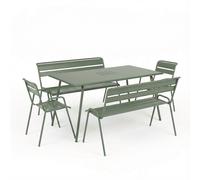Ensemble Table + Fauteuils et Bancs FERMOB Monceau 6 personnes - Cactus