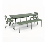 Ensemble Table + Fauteuils et bancs XL FERMOB Monceau 8 personnes - Cactus