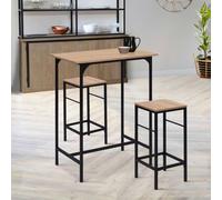 IDMarket - Ensemble Table Haute de Bar Detroit 80 cm et 2 tabourets Design Industriel