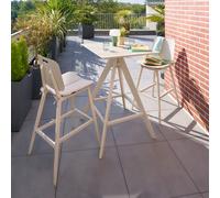 Ensemble table haute de jardin + 2 chaises hautes TERZANO Argile places - Aluminium traité époxy Hespéride