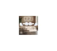 Ensemble table rectangulaire de repas + 4 chaises blanches - SCANDI