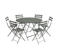 Ensemble Table ronde + Chaises FERMOB Bistro 6 personnes - Romarin