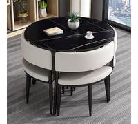 Ensemble table ronde et chaises de bureau commerciales pour 4 personnes, 80 cm, petite table basse et table de conférence, pour réception et négociation commerciale