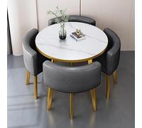 Ensemble table ronde et chaises encastrables - 4 chaises pour réception, réunions et magasins de vente - Table de négociation compacte pour petits espaces - Design élégant et fonctionnel