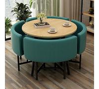 Ensemble table ronde et chaises pour salle à manger - Économie d'espace - Table à manger ronde et chaise - Convient pour salle à manger, salon, salle de réception, table de conférence, salon, etc. 16
