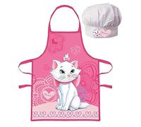 Tablier enfant cuisine - Marie - Ensemble Tablier + Toque - 100% polyester - Rose - 3 à 8 ans