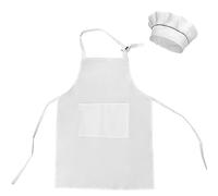 Ensemble tablier et toque de chef pour enfants, tablier de cuisine réglable avec 2 poches pour garçons et filles, tabliers de cuisine pour enfants pour la cuisine, la pâtisserie, la peinture (46 x 62