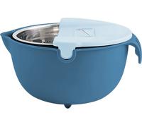 Ensemble tamis et bol mélangeur, tamis 9 en 1 pour laver les fruits et légumes dans la cuisine, tamis à pâtes, riz, rabot rotatif à double couche, 4 quarts