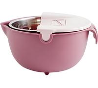 Ensemble tamis et bol mélangeur, tamis 9 en 1 pour laver les fruits et légumes dans la cuisine, tamis à pâtes, riz, rabot rotatif à double couche, 4 quarts