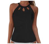 Ensemble Tankini Maillot De Bain Femme, Haut Tankinis Femmes Col En U Avec Contrôle Du Ventre Plat Taille Haute Bikini Push-Up Sexy Chic Dos Nu Bikini Short Élégant Séchage Rapide Bretelles Dos Croisé