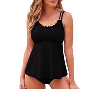 Ensemble Tankini pour Femmes Deux Pièces Tankini Ensembles Deux Pièces Maillot De Bain Fendu Sexy Bra Push Up Amincissante Vetement De Plage Elégant Swimwear Été pour Plage Piscine Mer Nautique