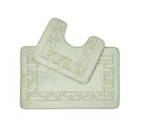 Ensemble tapis de bain et contour WC à mémoire de forme vert sauge