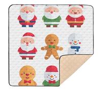 Ensemble tapis de jeu en mousse souple pour intérieur et extérieur Motif Père Noël pain d'épices et bonhomme de neige 127 x 127 cm