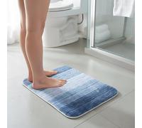 Ensemble tapis en forme de U et tapis de bain dégradé avec dos de sécurité antidérapant, tissu en microfibre à séchage rapide qui sèche rapidement, texture douce ajoute du confort aux sols de la salle
