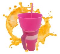 Ensemble tasse à goûter - Bouteille d'eau réutilisable avec gobelet et bol à collation pour anniversaires, soirées cinéma, événements sportifs, voyages, vacances, canapé, parc