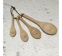 Ensemble tasse et cuillère à mesurer en bois naturel avec construction en acacia et hêtre pour la cuisson du café et l'intégration de la cuisine rustique (1 cuillère)