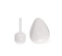 Ensemble tasse et cuillère doseuse à café, récipient doseur en céramique, plateau doseur for café ou thé, accessoires expresso Accessoires De Café(White Set of 2)