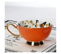 Ensemble Tasse et Soucoupe Coffee Cup Sets Papillon coloré en céramique Tasses à thé Soucoupes Bureau Tasse de thé en Porcelaine de Nice Cadeau (Size : 200ml, Color : Style B)