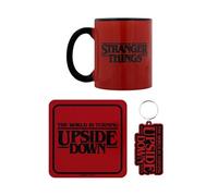 Ensemble tasse, sous-verres et porte-clés Upside Down