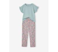 Ensemble tee-shirt + pantalon fille bleu grisé 5A
