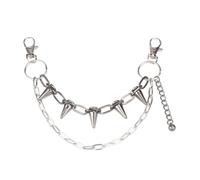 Ensemble tendance punk side chaîne avec dents de cœur rivetés pantalons bijoux cape corps chaîne pantalon vêtements urbains accessoires pantalons pantalons