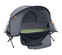 Ensemble Tente De Camping 3 En 1 Avec Lit De Camp, Tente, Matelas Gonflable Gris