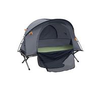 Ensemble tente de camping 3 en 1 avec lit de camp, tente, matelas gonflable gris